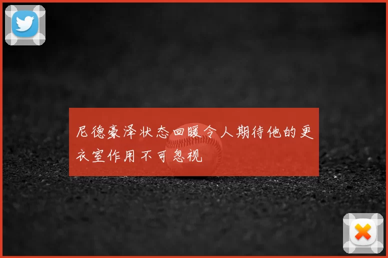 尼德豪泽状态回暖令人期待他的更衣室作用不可忽视
